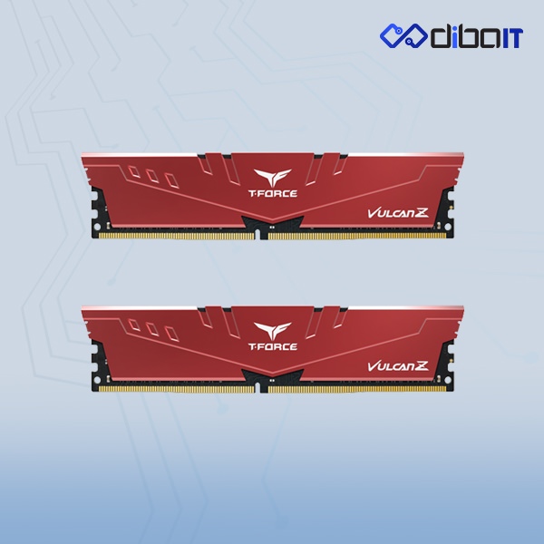 رم دسکتاپ DDR4 تیم گروپ مدل T-FORCE VULCAN Z RED ظرفیت 16 گیگابایت دو کاناله 3200 مگاهرتز CL 20