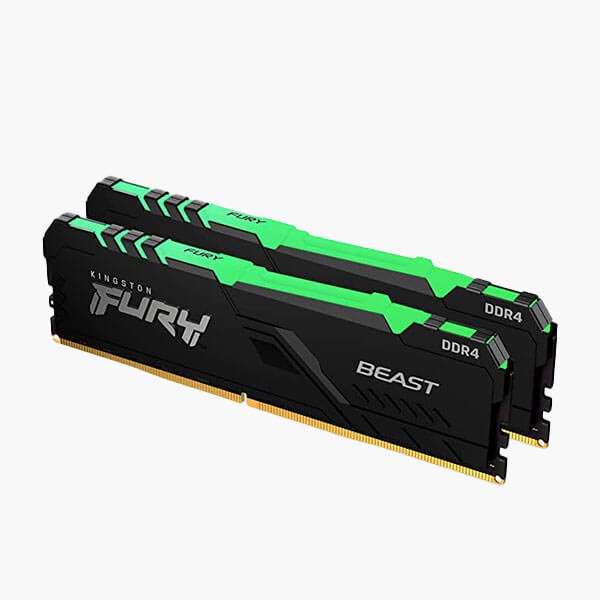 رم دسکتاپ DDR4 کینگستون 3200MHz مدل Kingston FURY Beast RGB ظرفیت 16 گیگابایت